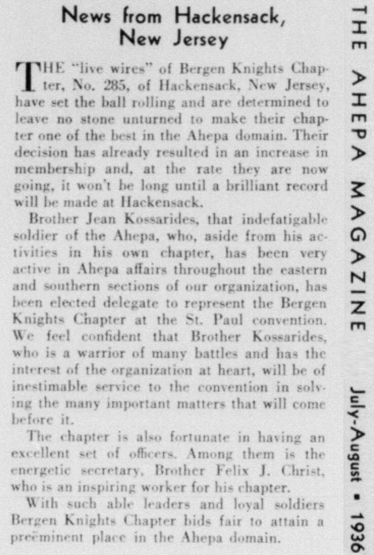 1936 - News From Hackensack - Bergen Knights Chapter