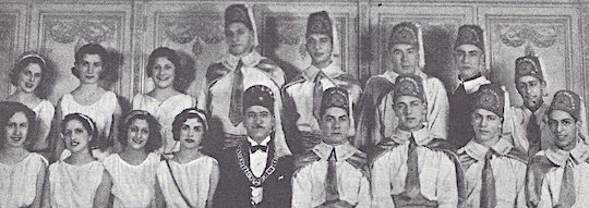 1934 - The Maids of Athena and Sons of Pericles officers of Seattle, Wash., with Ahepa Chapter President Thomas D. Lentgis