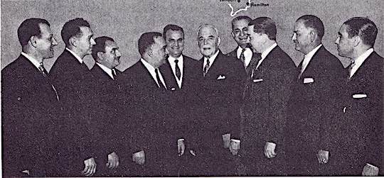 1955 - Canadian Prime Minister Louis St. Laurent receives the Ahepa Supreme Lodge in Ottawa.