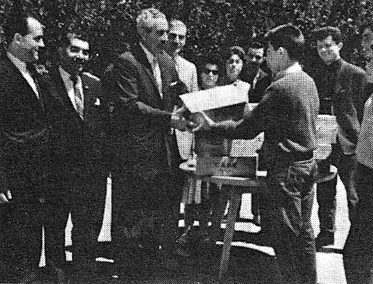 1963 - Brothers Fasseas, Margoles, and Chirgotis presenting Ahepa 