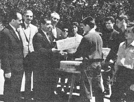 1963 - Brothers Fasseas, Margoles, and Chirgotis presenting Ahepa 